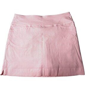 S.C. & Co. Sporty Chic Geometric Print Athletic Coral White Skort XL